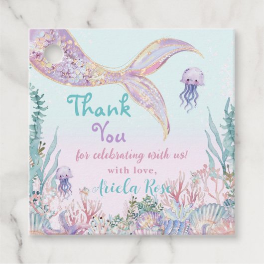 Ätherische Meerjungfrau Bash unter dem Meeresbecke Geschenkanhänger (Vorderseite)