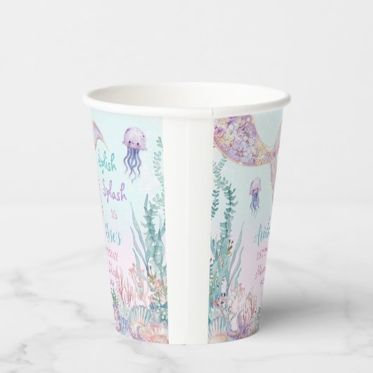 Ätherische Meerjungfrau Bash unter dem Meeresbecke Pappbecher (Rechts)