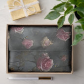 Ätherische Mühle umgeben von lebhaften rosa Rosen Seidenpapier (Geschenk)
