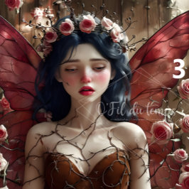 Ätherische Mühle umgeben von lebhaften rosa Rosen Seidenpapier