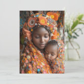 Ätherische Mutter Kind lebhaft Traditionelle Kleid Einladung (Stehend Vorderseite)
