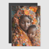 Ätherische Mutter Kind lebhaft Traditionelle Kleid Magneteinladung (Vorne/Hinten)