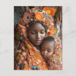 Ätherische Mutter Kind lebhaft Traditionelle Kleid Postkarte