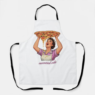 Ätherische Öle Lustige Pizza-Illustration Weibli Schürze