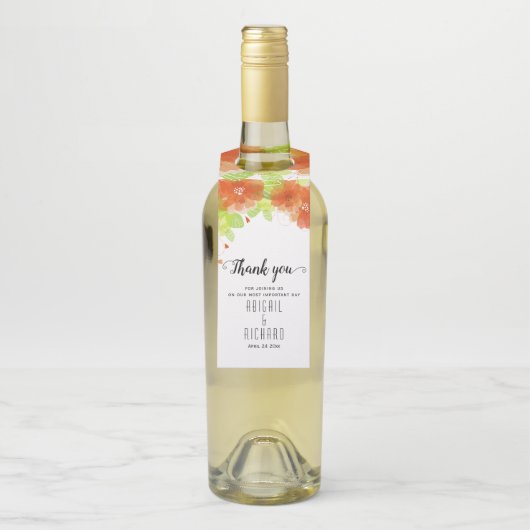 ätherische Orangen-Blume, Blumenhochzeit Flaschenanhänger (Auf Flasche)