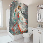 Ätherische Prinzessin in einem Fantasy-Garten Duschvorhang (Beispiel)