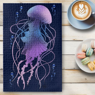 Ätherische Qualle Violett Blau Puzzle