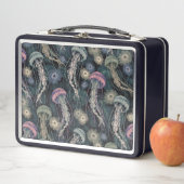 Ätherische Quallen und Anemone in Aquamarin & rosa Metall Brotdose (Beispiel)