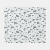 Ätherische Quallen und Anemone in Aquamarin und ro Fleecedecke (Vorderseite (Horizontal))