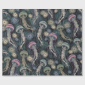 Ätherische Quallen und Anemone in Aquamarin und ro Geschenkpapier (Flach)