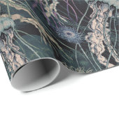 Ätherische Quallen und Anemone in Aquamarin und ro Geschenkpapier (Rolleneckpunkt)