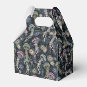 Ätherische Quallen und Anemone in Aquamarin und ro Geschenkschachtel