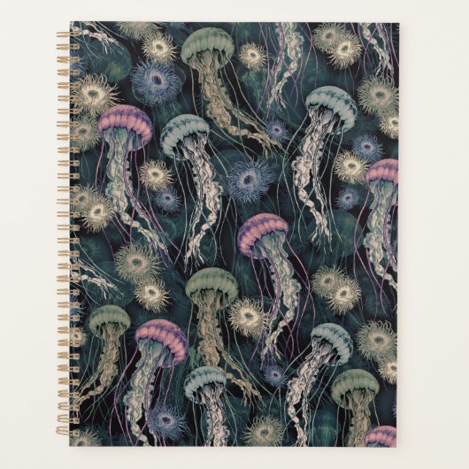 Ätherische Quallen und Anemone in Aquamarin und ro Planer (Vorderseite)