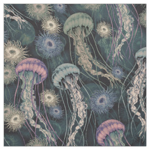 Ätherische Quallen und Anemone in Aquamarin und ro Stoff
