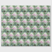 Ätherische rosa Orchideen und Bambus Geschenkpapier (Flach)