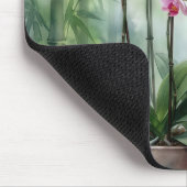 Ätherische rosa Orchideen und Bambus Mousepad (Ecke)
