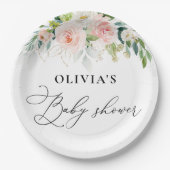 Ätherische Rosa Rosen Babydusche Papierplatte Pappteller (Vorderseite)
