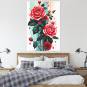 Ätherische Rose Leinwanddruck (Insitu (Schlafzimmer))