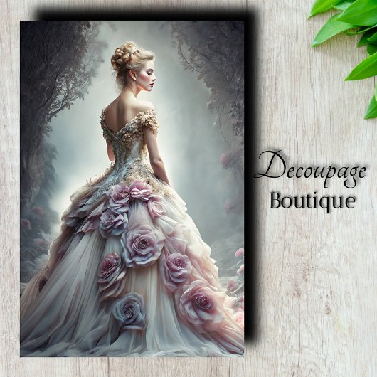 Ätherische Rose Nebel Decoupage Seidenpapier