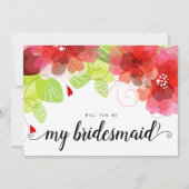 Ätherische rote Blume werden meine Brautjungfrau s Einladung (Vorderseite)