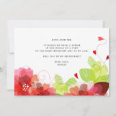 Ätherische rote Blume werden meine Brautjungfrau s Einladung (Rückseite)