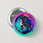 Ätherische schöne Frau nie aufhören zu träumen Button (Vorne & Hinten)