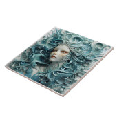 Ätherische Schönheit, detailgetreu blauer Meerjung Fliese (Seite)