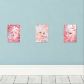 Ätherische Schönheit in Bloom Dreamy Weißhaar Bilderwand Sets (Holzboden)