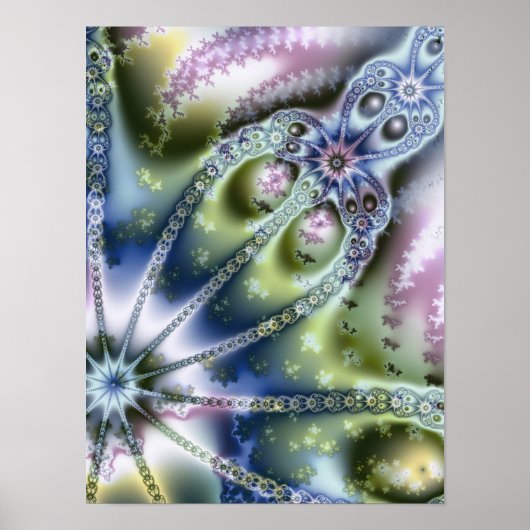Ätherische Silber-Spitzen-Traumlandschaft-Blumen-F Poster (Vorne)