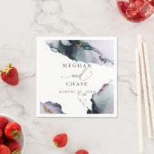 Ätherische Smokey Amethyst und Dusty Blue Abstrakt Serviette (Beispiel)