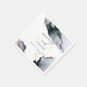 Ätherische Smokey Amethyst und Dusty Blue Abstrakt Serviette (Ecke)