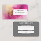 Ätherische Strahlung | Rosa und goldenes Geschenk Visitenkarte (Vorne/Hinten)