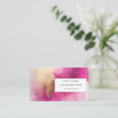 Ätherische Strahlung | Rosa und goldenes Geschenk Visitenkarte (Stehend Vorderseite)