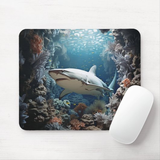 Ätherische Tiefen 3D-Hai Mousepad (Mit Mouse)