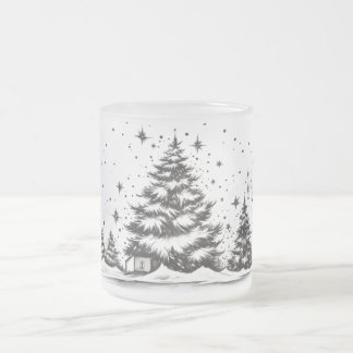 Ätherische Tintenimpressen: Tintenlinie in Weihnac Mattglastasse