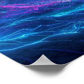 Ätherische Topographie: Eine Neon-Synthwave-Odysse Poster (Ecke)