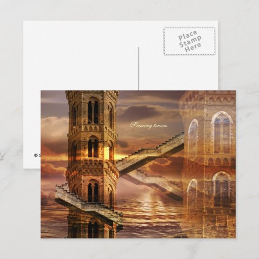 Ätherische Türme Postkarte (Vorne/Hinten)