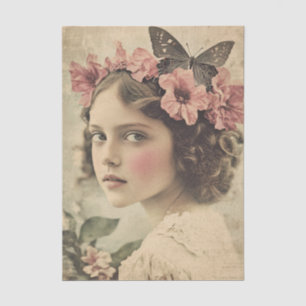 Ätherische Vintage-Blumen-Fee-Decoupage Seidenpapier