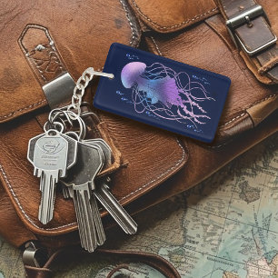 Ätherische violettblaue Qualle Schlüsselanhänger
