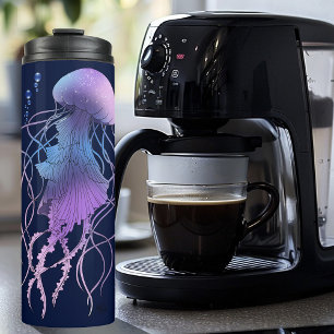 Ätherische violettblaue Qualle Thermosbecher