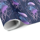 Ätherische violette Blaue Qualle Geschenkpapier (Rolleneckpunkt)