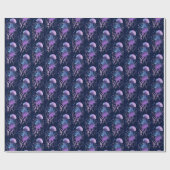 Ätherische violette Blaue Qualle Geschenkpapier (Flach)