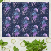Ätherische violette Blaue Qualle Geschirrtuch (Gefaltet)