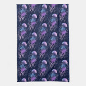 Ätherische violette Blaue Qualle Geschirrtuch (Vertikal)
