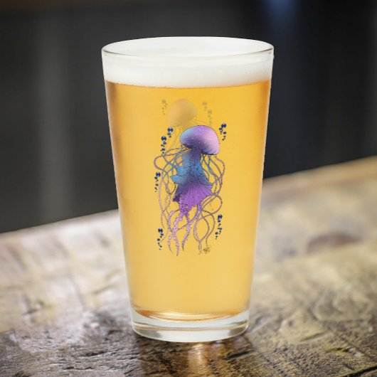 Ätherische violette Blaue Qualle Glas