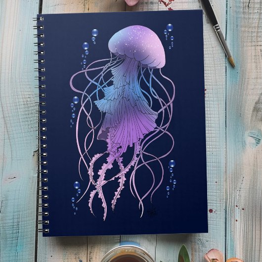 Ätherische violette Blaue Qualle Notizblock