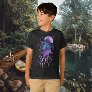 Ätherische violette Blaue Qualle T-Shirt