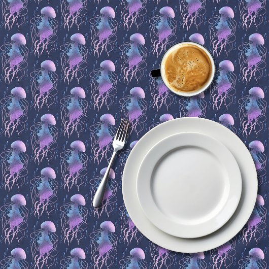 Ätherische violette Blaue Qualle Tischdecke