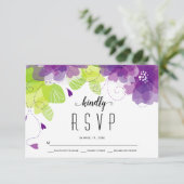 Ätherische violette Blumen Blumenzehen RSVP Karte (Stehend Vorderseite)