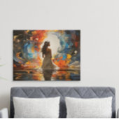 Ätherische Wasserfarbe Abstrakte Frau im Wasser Poster